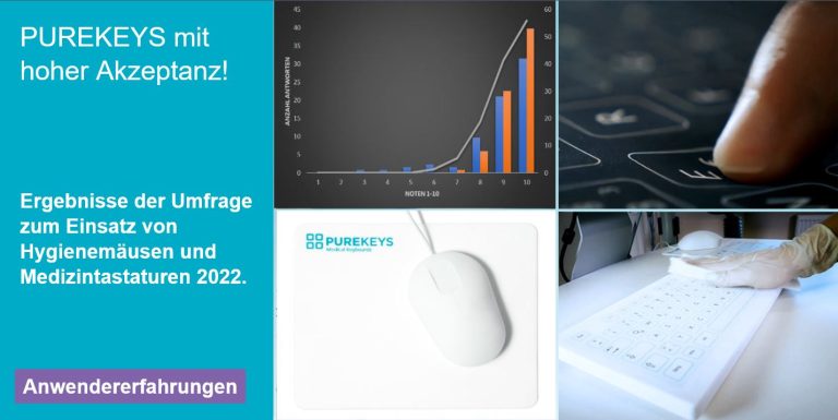 Titelbild desinfizierbare Tastatur Purekeys Umfrage Newsbeitrag