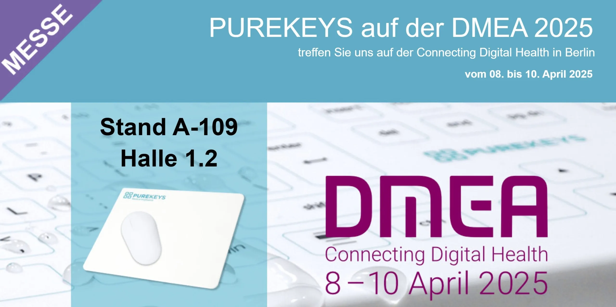 Purekeys präsentiert innovative hygienische Eingabegeräte auf der DMEA 2025