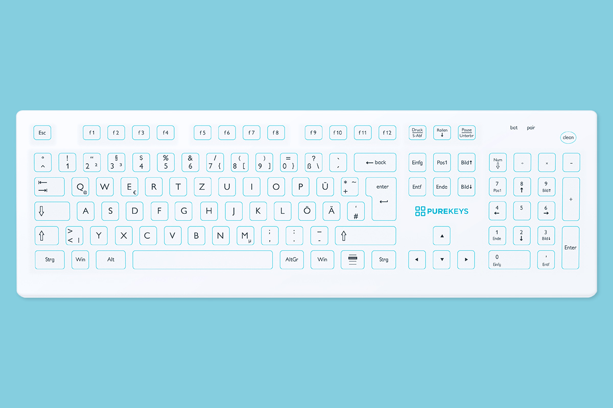 Purekeys Hygienetastatur 500 – Standardbreite, kabellos – Bild 3